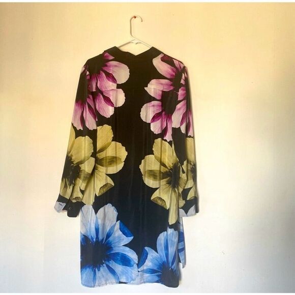 Equipment black Kerry silk flower floral dress size medium - Picture 3 of 6